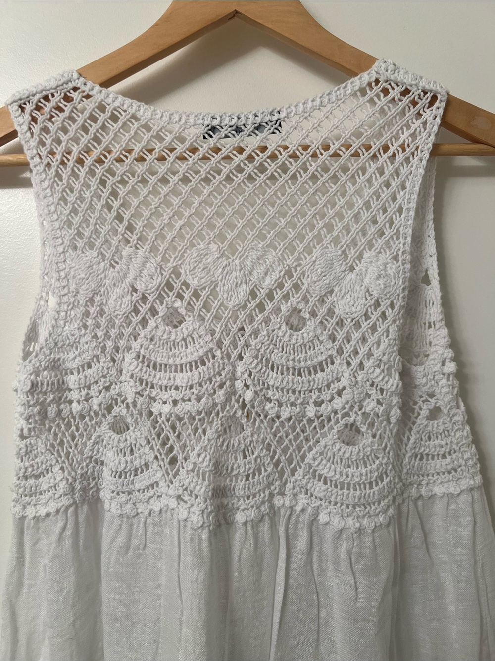 Francesca Bettini Crochet and Linen Cover‑Up – White, One Size - Picture 10 of 10